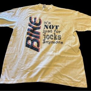 Vintage 90s Bike White T Shirt XL It’s Not Just For Jocks Anymore Single Stitch